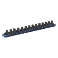 Sealey Socket Retaining Rail with 14 Clips Aluminium 1/4"Sq Drive SR1414