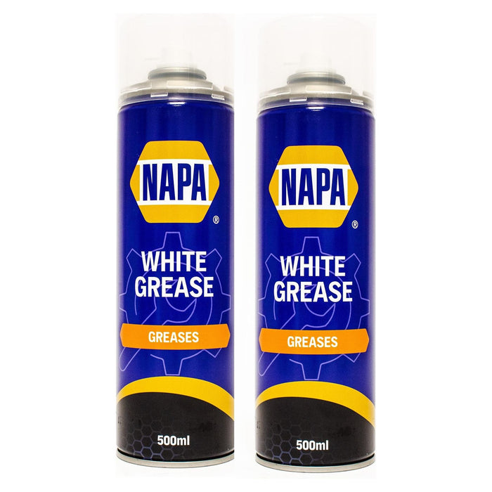 2x NAPA High Performance White Lithuim Grease 500ml Lubrication Spray Aerosol NAPA - Town Tools 