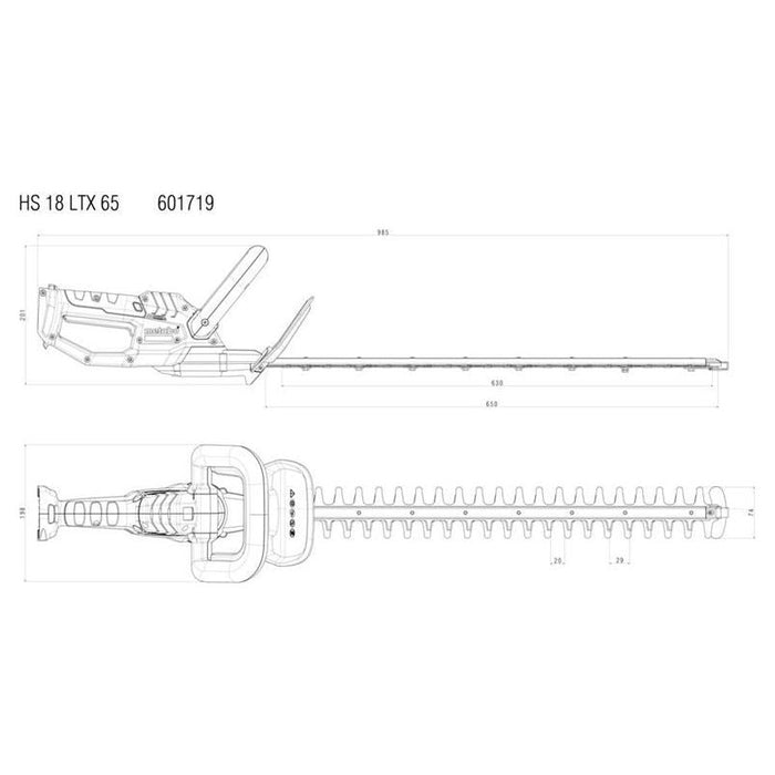 Metabo HS 18 LTX 65 Hedge Trimmer 18V Bare Unit Metabo - Town Tools