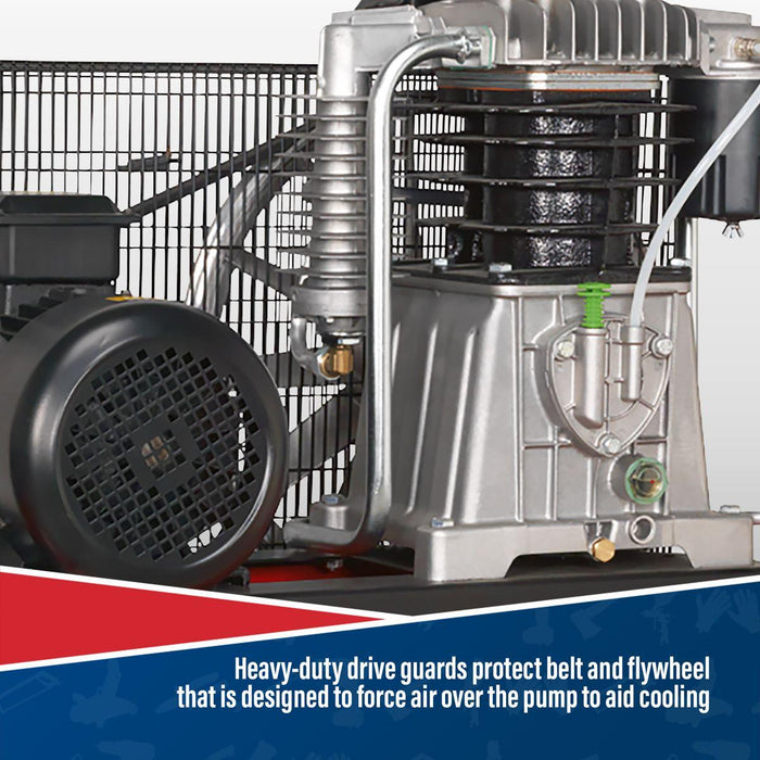 Sealey 500L Belt Drive Air Compressor with Cast Cylinders 7.5hp 3ph 2-Stage Sealey - Town Tools 