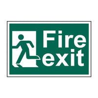Scan Fire Exit Man Running Left - PVC Sign 300 x 200mm