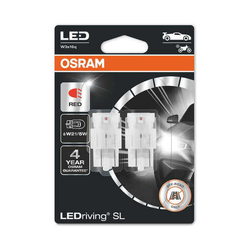 OSRAM LEDriving® SL, W21/5W, Red, LED signal lamps, Off-road only, non ECE Osram - Town Tools 