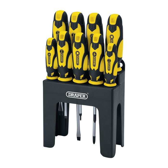 Draper Soft Grip Screwdriver Set, Yellow (9 Piece) 16728 Draper - Town Tools 