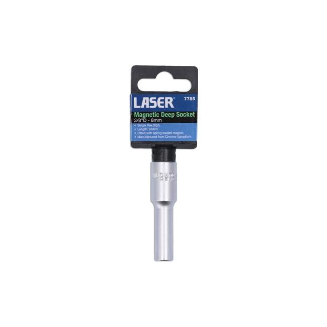 Laser Magnetic Deep Socket 3/8"D 8mm 7785