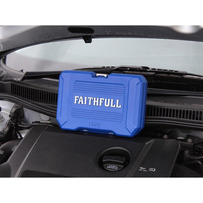 Faithfull 1/4in Drive Socket Set, 46 Piece Faithfull - Town Tools