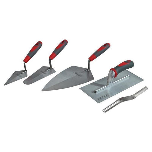 Faithfull Soft Grip Handle Trowel Pack 5 Piece Faithfull - Town Tools