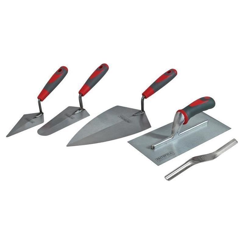 Faithfull Soft Grip Handle Trowel Pack 5 Piece Faithfull - Town Tools