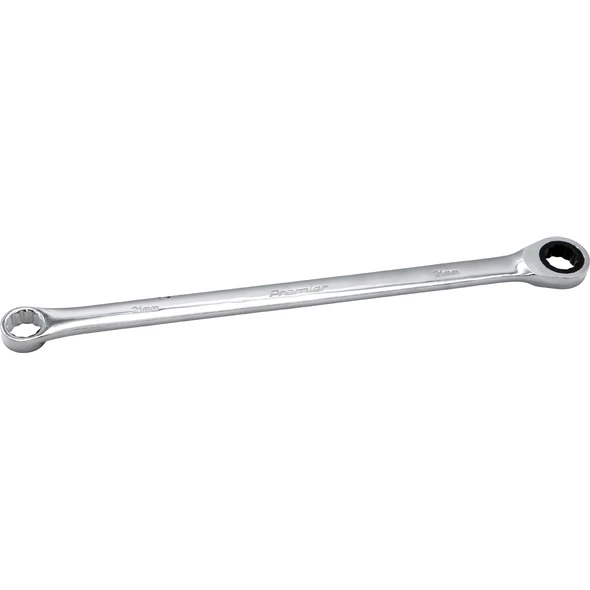 Sealey Extra-Long Double Ring Ratchet/Fixed Spanner 21mm (72T)
