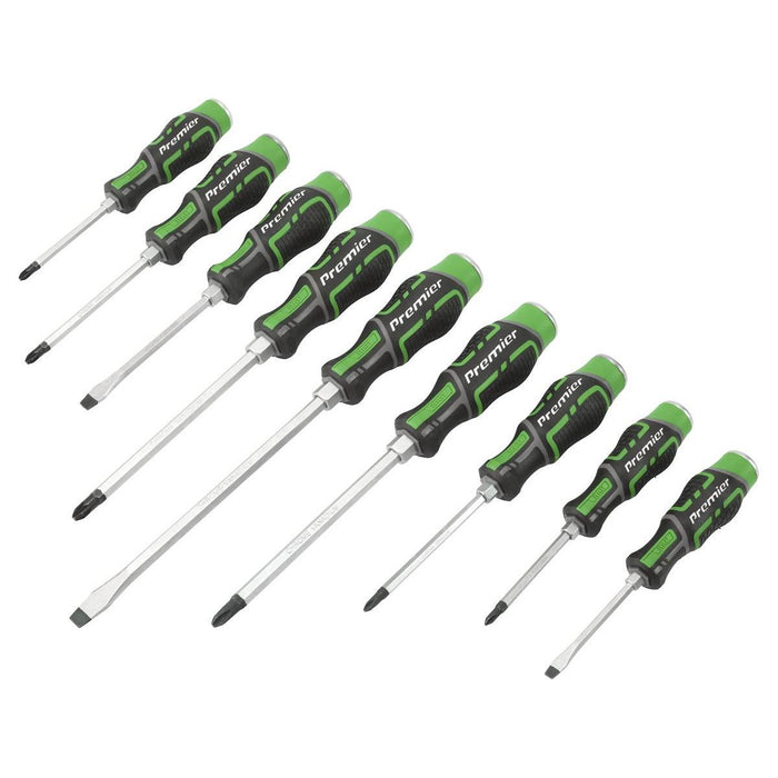 Sealey Premier Premier Hammer-Thru Screwdriver Set 9pc - Hi-Vis Green AK4941HV Sealey Premier - Town Tools 