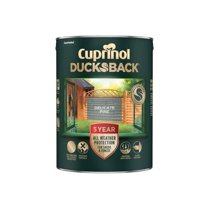 Cuprinol Ducksback 5 Year Waterproof for Sheds & Fences Delicate Pine 5 litre Cuprinol - Town Tools