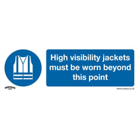 Sealey Mandatory Safety Sign High Visibility Jackets Must Be Worn Beyond This Po