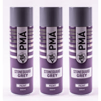 3 x PMA Professional Stone Guard Grey 500ml Spray Paint High Coverage