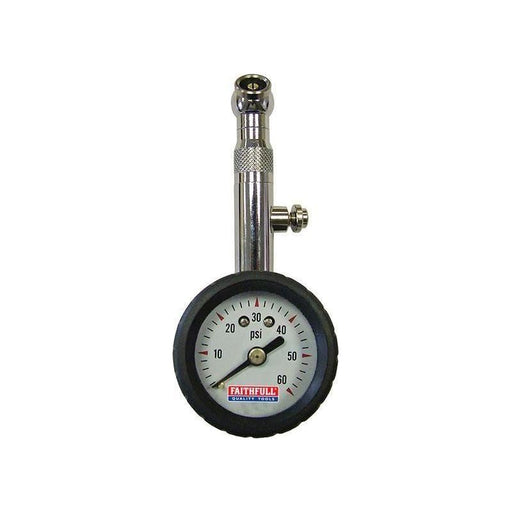 Faithfull Tyre Pressure Dial Gauge 60 psi Faithfull - Town Tools