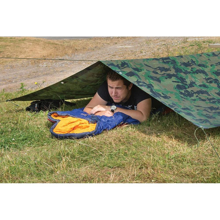 Silverline Camouflage Tarpaulin Cut 2.4 x 3m / Actual 2.3 x 2.85m Silverline - Town Tools 