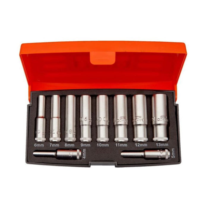 Bahco S0810L 1/4in Drive Deep Socket Set, 10 Piece Bahco - Town Tools
