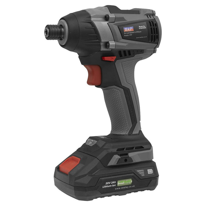 Sealey Brushless Impact Driver 20V SV20 Series 1/4"Hex 200Nm Body Only Sealey - Town Tools 