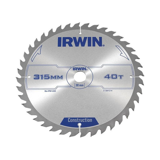 Irwin® General Purpose Table & Mitre Saw Blade 315 x 30mm x 40T ATB IRWIN® - Town Tools