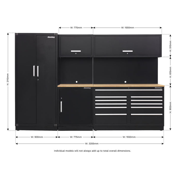 Sealey Premier Premier Storage System with Oak Worktop 3.3m APMSCOMBO2W Sealey Premier - Town Tools 