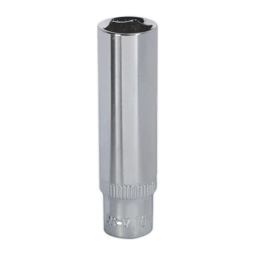 Sealey WallDrive Socket 10mm Deep 1/4"Sq Drive Fully Polished SP1410D Sealey - Town Tools 