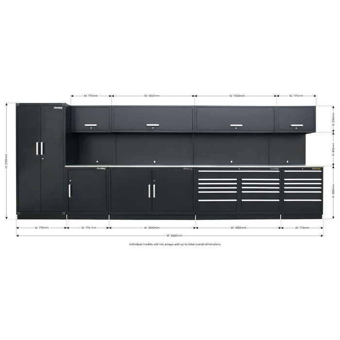 Sealey Premier Premier Storage System with Stainless Worktop 5.6m APMSSTEEL Sealey Premier - Town Tools 