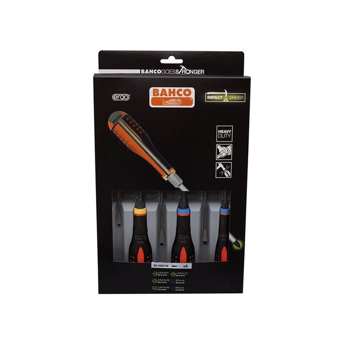 Bahco BE-9882TB ERGO™ Through Blade Screwdriver Set, 6 Piece Bahco - Town Tools