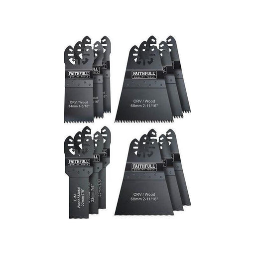 Faithfull Multi-Function Tool Blade Set, 12 Piece Faithfull - Town Tools