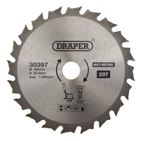 Draper TCT Multi-Purpose Circular Saw Blade, 185 x 25.4mm, 20T - SBM4