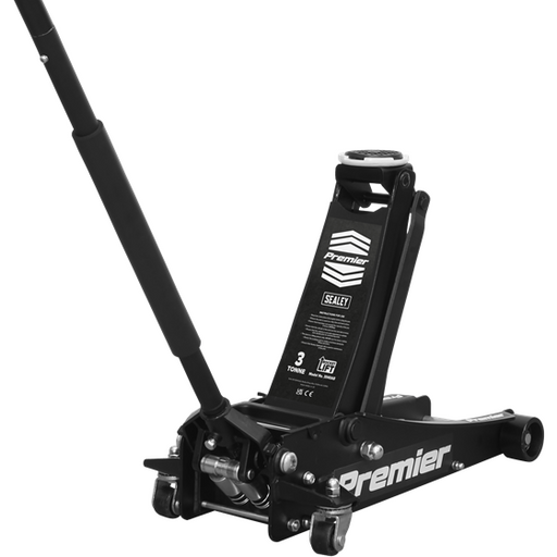 Sealey Trolley Jack 3 Tonne Rocket Lift Black 3040AB Sealey - Town Tools 