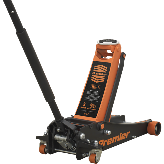 Sealey Trolley Jack 3 Tonne Rocket Lift Orange 3040AO Sealey - Town Tools 