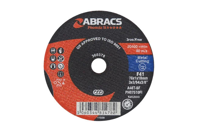 Connect Abracs Extra Thin Flat Cutting Discs x 1.0mm 5pc 75-115mm