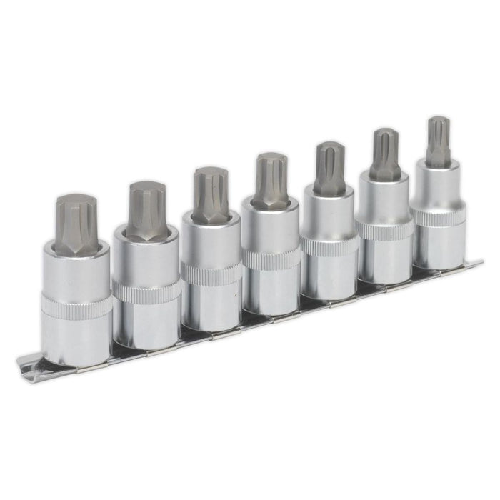 Sealey Ribe Socket Bit Set 7pc 1/2"Sq Drive 55mm AK6234 Sealey - Town Tools 