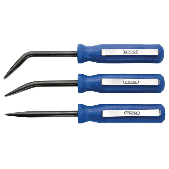 Draper Mini Pry Bar Set, 125mm, Blue (3 Piece) - MPBS3 BLUE