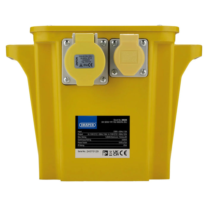 Draper 110V Portable Transformer, 5.0kVA - DPT5000A