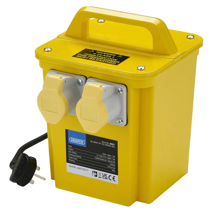 Draper 110V Portable Transformer, 3.3kVA - DPT3300A