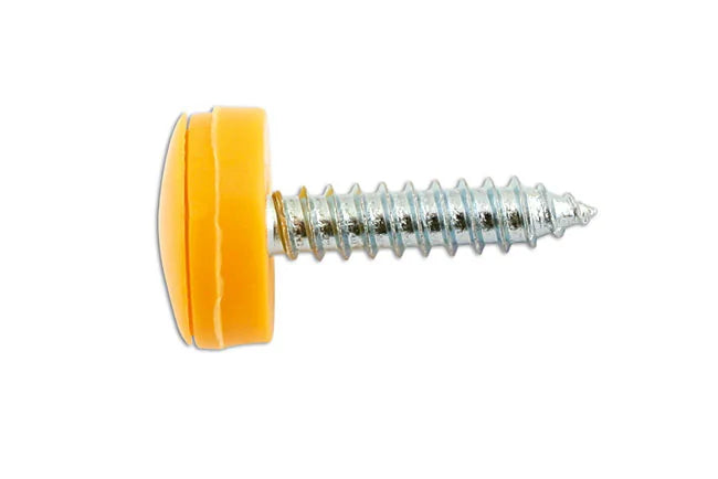 Connect Number Plate Security Screws 6 x 20mm Yellow Cap 100pc - CPL