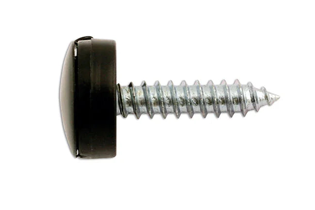 Connect Number Plate Security Screws 6 x 20mm Black Cap 100pc - CPL