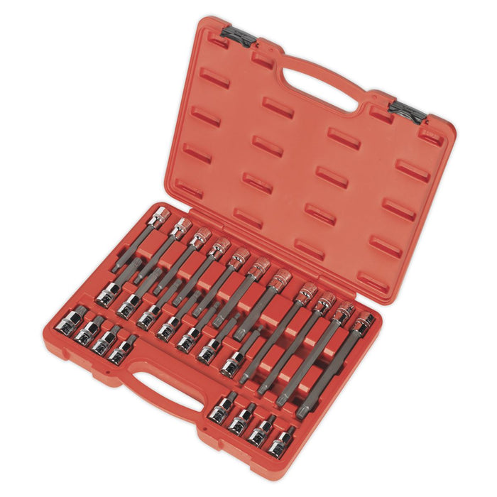 Sealey Premier Premier Spline Socket Bit Set 1/2"Sq Drive 26pc AK2195 Sealey Premier - Town Tools 