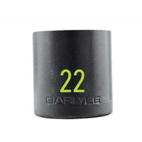 Carlyle Tools 1/2In Drive 22mm 6 Pt Stubby Impact Socket