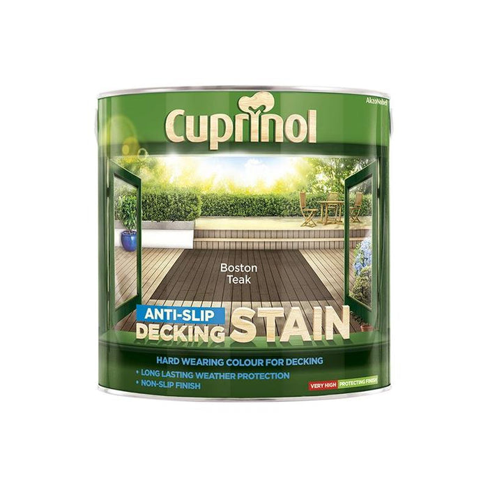 Cuprinol Anti-Slip Decking Stain Boston Teak 2.5 litre Cuprinol - Town Tools