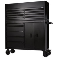 Draper Bunker 13 Drawer Combined Roller Cabinet and Tool Chest, 52", Black