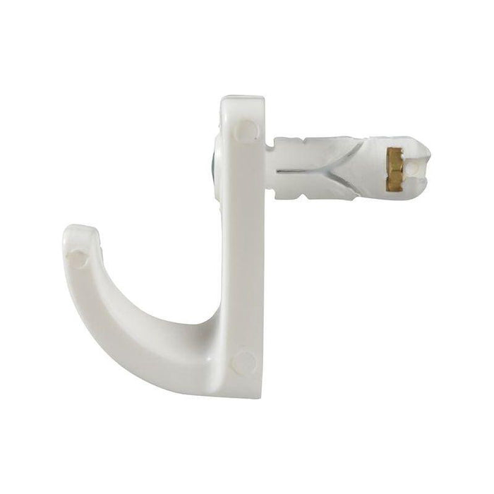 Plasplugs White Single Hollow Door Hook Pack of 1 Plasplugs - Town Tools