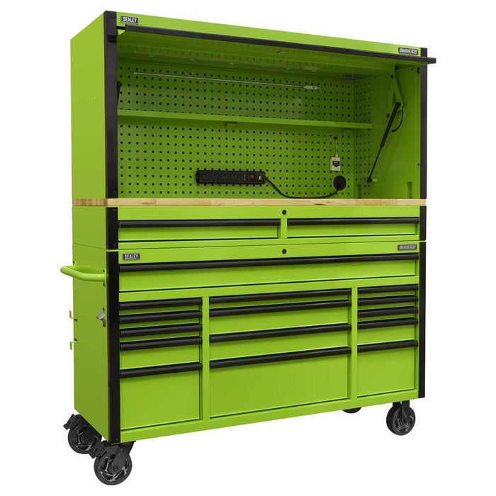 Superline PRO Black Edition Mobile Trolley with Wooden Worktop Hutch Superline Pro - Town Tools 