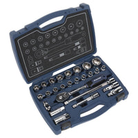 Sealey Socket Set 26pc 1/2"Sq Drive 6pt WallDrive Metric AK8992