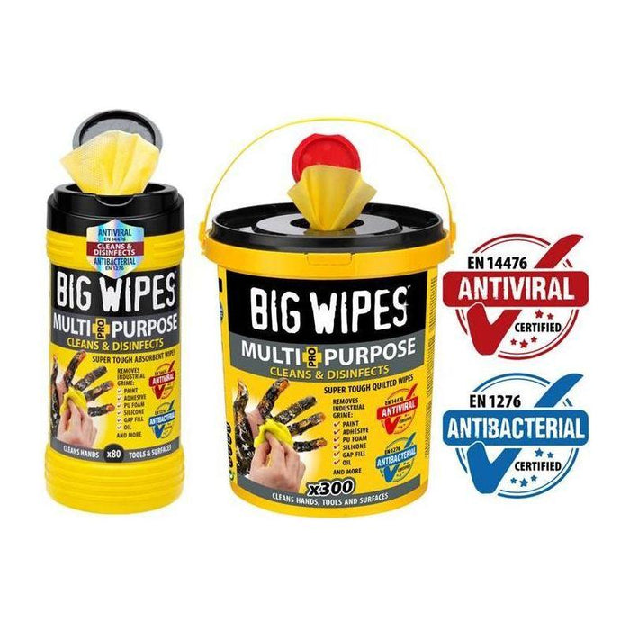 Big Wipes Multi-Purpose Pro+ Antiviral Wipes (Bucket 300) Big Wipes - Town Tools