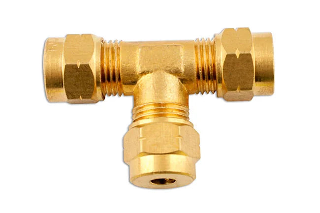 Connect Brass Coupling Tee Piece 5pc 4-8mm