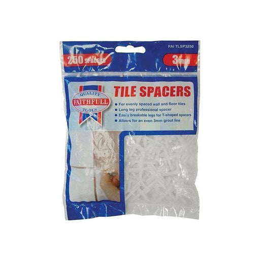 Faithfull Tile Spacer Long Leg 3mm (Bag 250) Faithfull - Town Tools