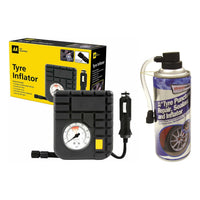 AA 12v Car Motorcycle Motor Bike Mini Tyre Air Compressor Inflator + Sealant