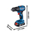Bosch GSB 18V-45 Professional Combi Drill 18V 2 x 2.0Ah Li-ion Bosch - Town Tools