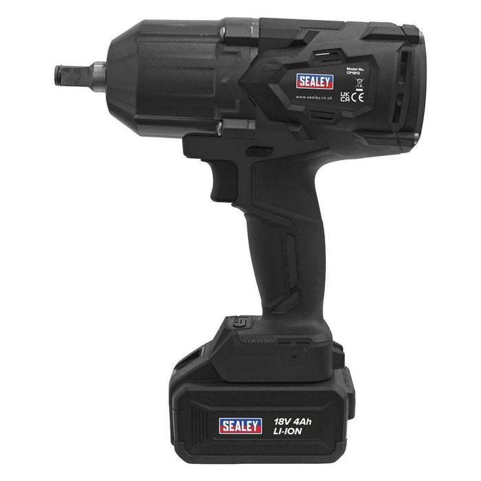 Sealey Cordless Impact Wrench 18V 4Ah Lithium-ion 1/2"Sq Drive CP1812 Sealey - Town Tools 