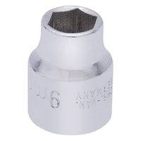 Draper Elora Hexagon Socket, 3/8" Sq. Dr., 9mm 25854